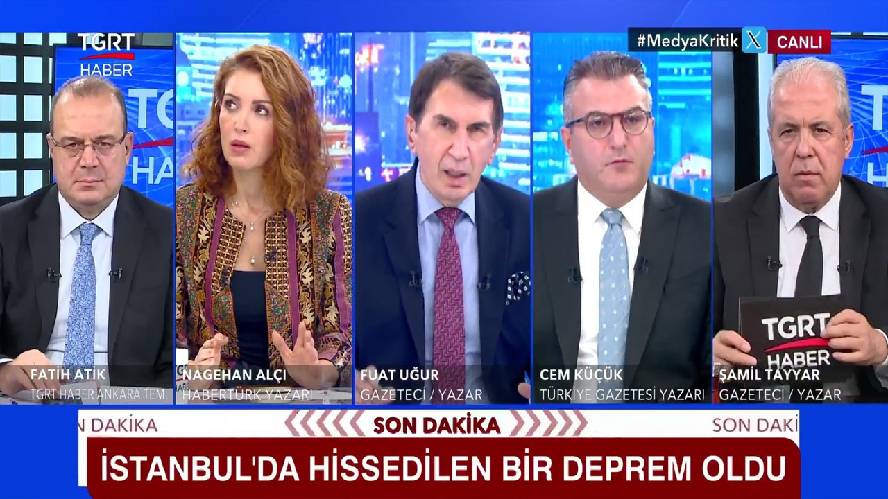 TGRT Haber canlı yayınında 6,1 büyüklüğündeki deprem anı